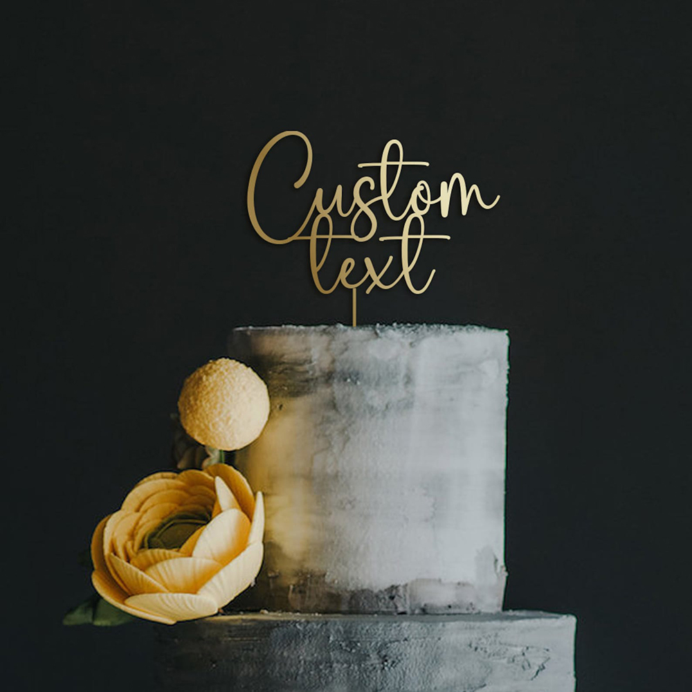 Wedding Ceremony Supply - Adorno para tarta acrílico dorado con