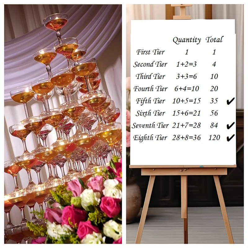Champagne Tower Set - Torre de Champán de Plástico Transparente,