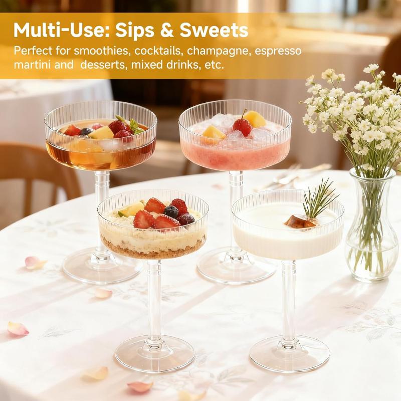 Champagne Tower Set - 10 Copas de Martini de Plástico