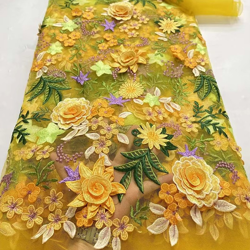 Tela de tul bordada con flores - Wedding Floral Supply reseña y precio