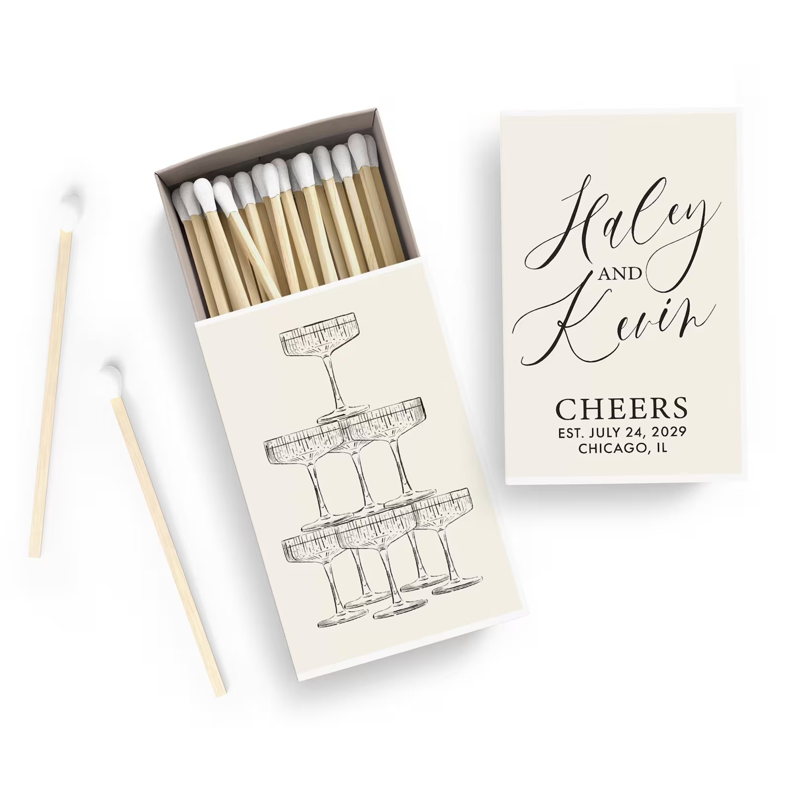 Cajas de cerillas personalizad - Champagne Tower Set reseña y precio