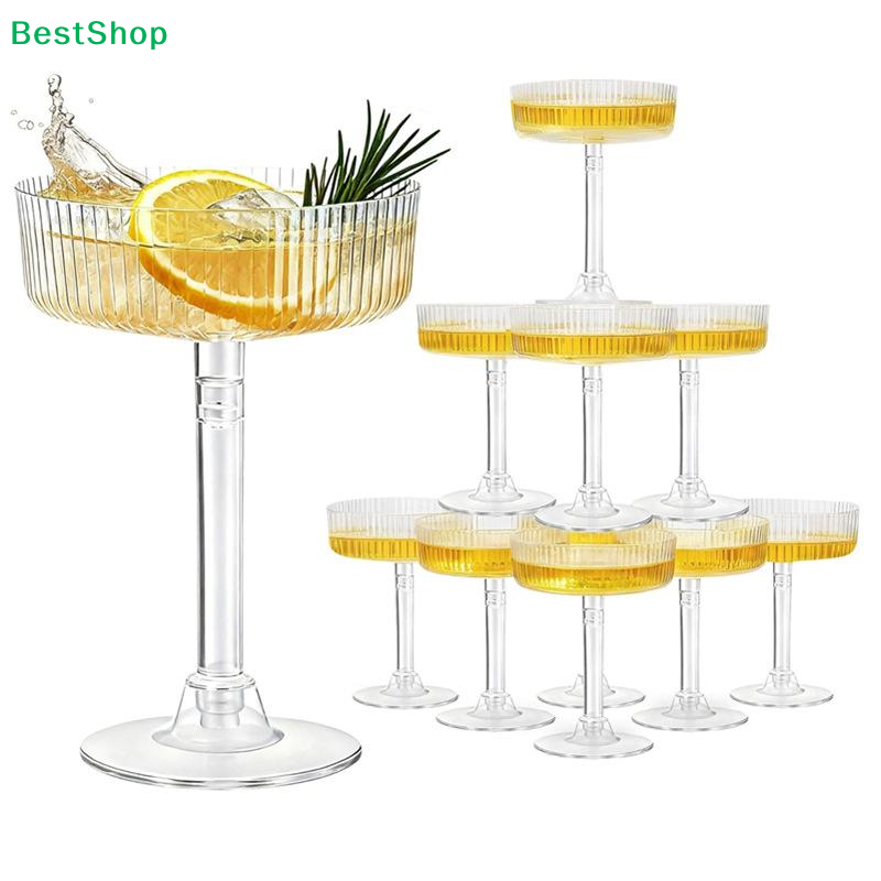 ☽ Copas de Martini de plástico - Champagne Tower Set reseña y precio